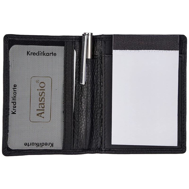 ALASSIO Monza 43065 Notepad Case Genuine Leather Black 7.5 cm