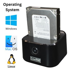 CineRAID CR-H116 USB 3.2 Gen 1 Hard Drive Docking Station for 2.5"/3.5" SATA SSD/HDD, UASP Supported, Up to 20TB, Tool-Free, Type-C Adapter, Compatible with Windows/Mac/Linux (Black)