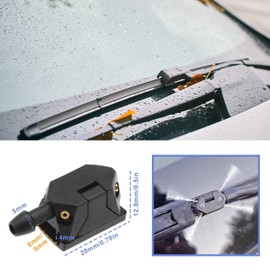 Car Windshield Wiper Nozzles,Adjustable Front Windshield Washer Nozzles,Car Wiper Nozzle,4 Hole Window Washer Nozzles Fit for 8mm 9mm Wiper Arm,Universal Vehicle Accessories (2, Black)