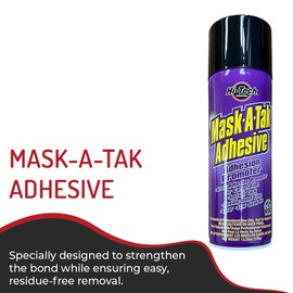 HI-TECH Mask-A-Tak Adhesive Promoter Spray – Instant Tack Bonding for Carpet Film, Clear Low-Soak Formula for Auto Interior Protection – 14 oz Aerosol