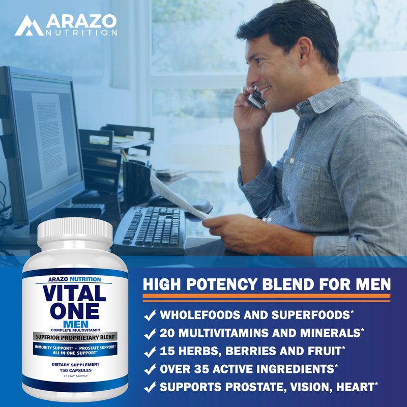Arazo Nutrition Vital One Multivitamin for Men – Daily Wholefood