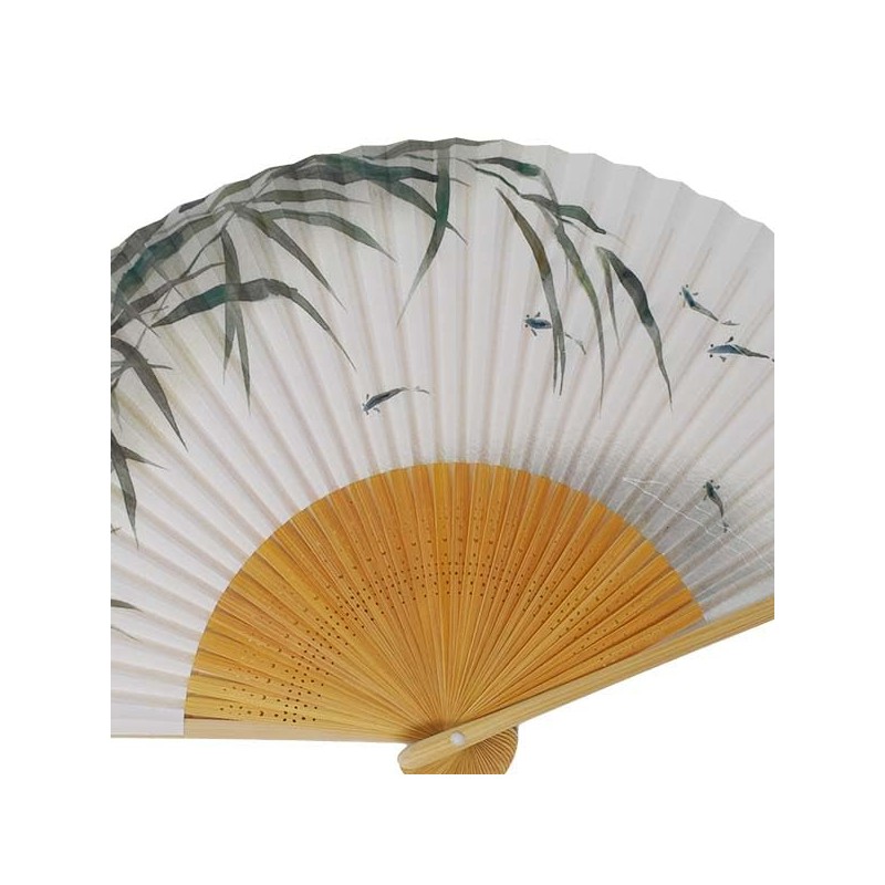 Koushodo Men's Fan, Sasayu Shiraki, 8.7 inches (22 cm)