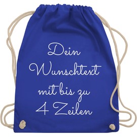 Geschenk mit Namen personalisiert by Shirtracer - Gym Bag Backpack - Design Your Own Print - Desired Text, 14 Royal Blue