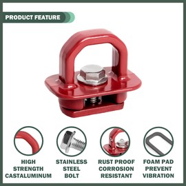 Phamyor Aluminum Tie Down Anchors Truck Bed Side Wall Anchor fit for 2007-2023 Chevy Silverado/GMC Sierra, 2015-2023 Chevy Colorado/GMC Canyon, Truck Bed Cargo Hooks, DZ97903, Red, 9pcs