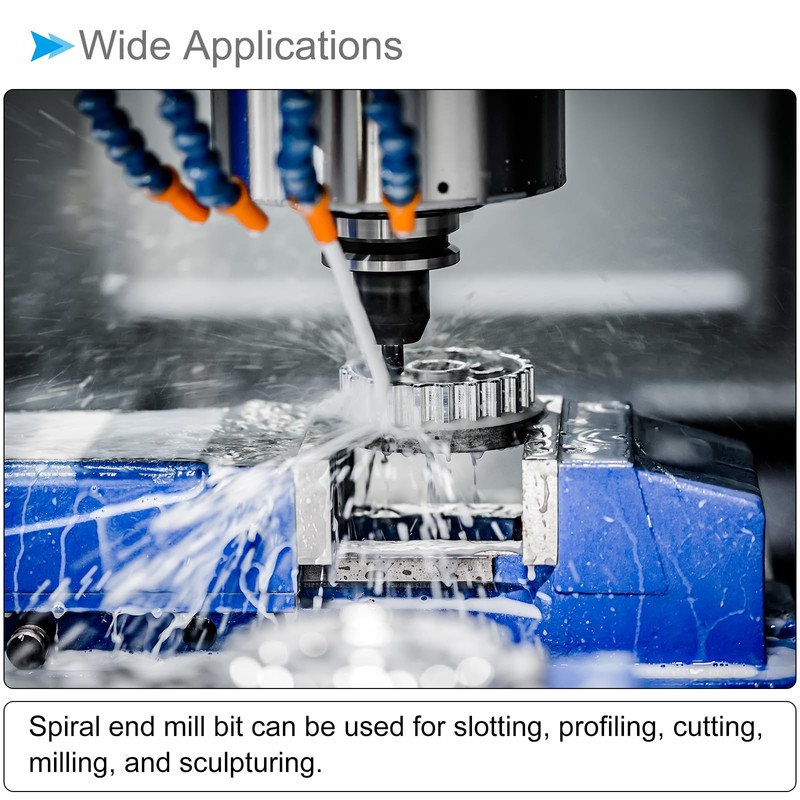 CoCud 2 mm Diameter 7mm Long 2-Blade Spiral End Mill