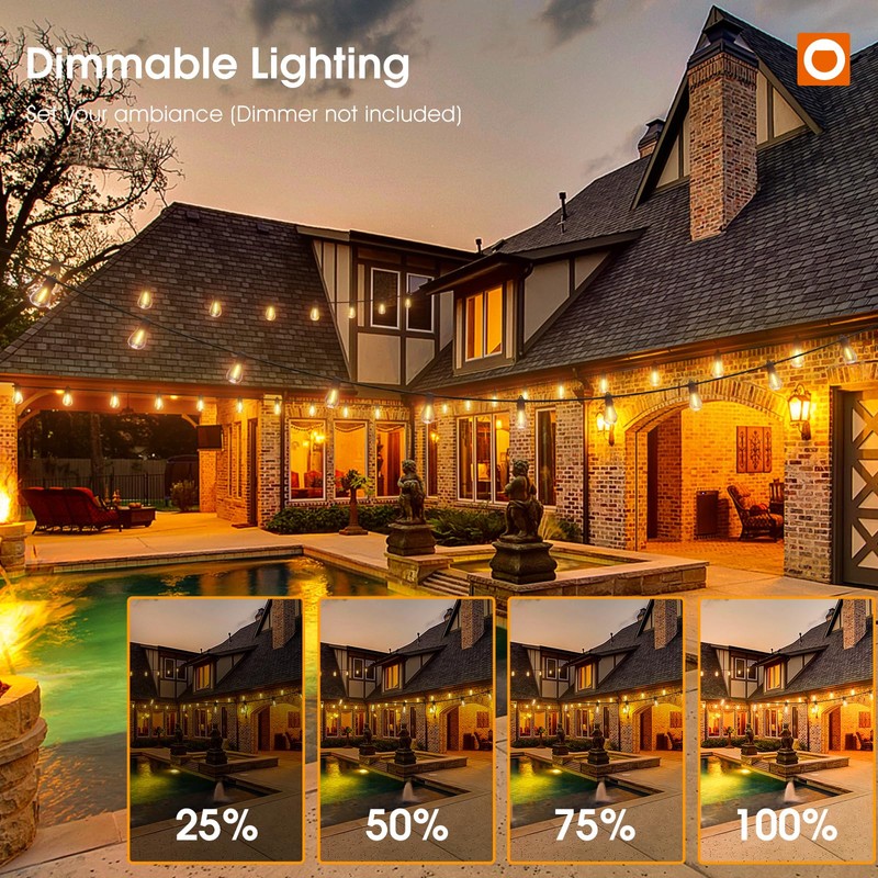 addlon 36FT LED Outdoor String Lights with 12 Edison Vintage