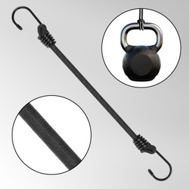 4PCS Bungee Cords with Hooks, 12 Inch Adjustable Bungee Cord Versatile Stretchy Heavy Duty Short Elastic Cord for Camping Tarps Tents Trucks Boats Cargo Hiking Hunting Hanging Luggage