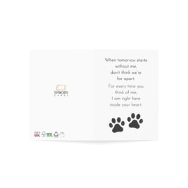 Pet Sympathy Card - Heartfelt Memorial for Pet Loss - Paw Print Design - 6 x 8 Inch - Made in UK - Includes Envelope - Blank Inside - Sustainable Materials