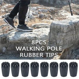 Tvoip Trekking Pole Replacement Tips 8 Pack Hiking Pole Rubber Tips Walking Stick Tips End Caps Protectors