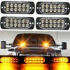 4PCS 12 Strobe LED Amber Hazard Beacon Emergency Flashing Side