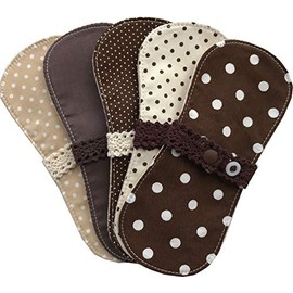 Suto Kotto Cloth Napkins for Weeping Minina Liners, 5 Pieces, Made in Japan (Petit Chocolat)