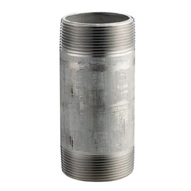 Stainless Steel 304/304L Pipe Fitting, Nipple, Schedule 40 Welded, 1-1/4" X 3" NPT Male by Merit Brass