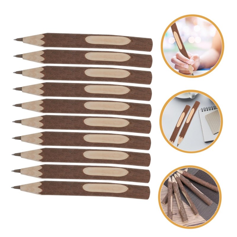 COHEALI 10Pcs Natural Log Pencils Wooden Pencils for Writing Drawing