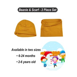 SWAUSWAUK Beanie Hat Girls Kids Baby 0-6 Years - Hat Scarf Set Girls for Autumn Winter Spring, Ginger