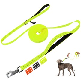 Fida Long Leash for Dogs with Traffic Handle,30ft 50ft Long Dog Leash Reflective Puppy Obedience Recall Training Agility Lead Soft Padded Design for Small Medium Large Breeds(33ft,Neon Yellow)