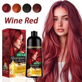 toae 3 in 1  Color Shampoo - wine red hair | Herbal, Botanical Ingredients, Botanical  Care, Natural  Color Shampoo, Covers Gray , Contains Ginseng Extracts, Resistant to Fading, Easy to use! Instant  Color Shampoo - pecification: silver gray