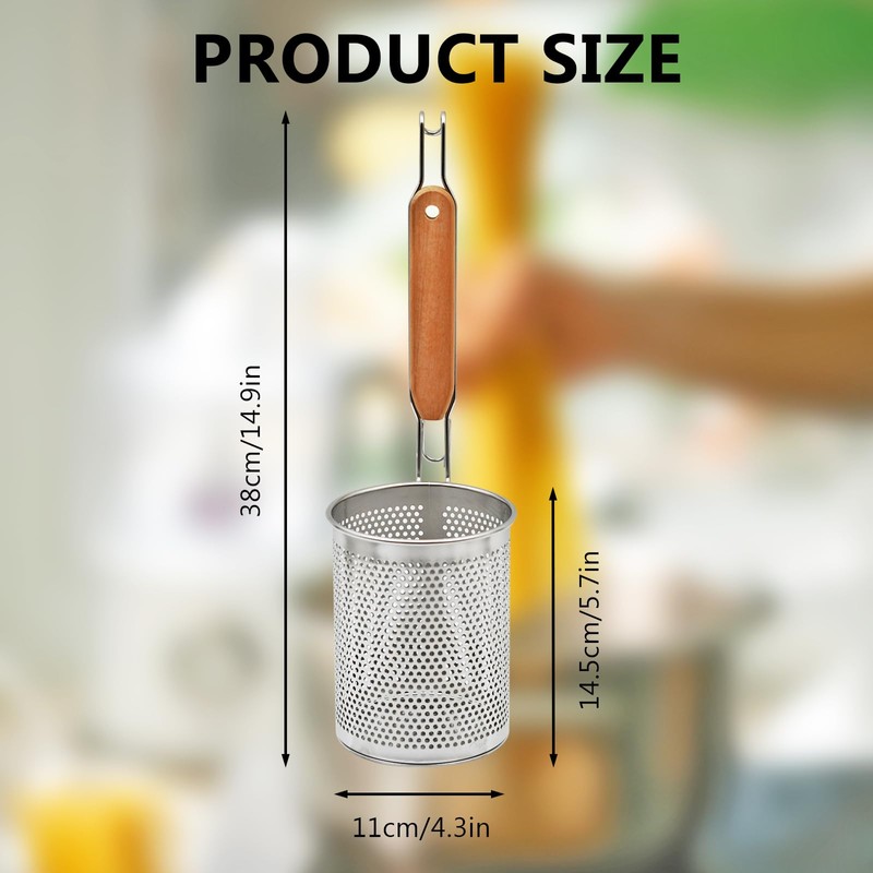 Stainless Steel Pasta Strainer, 2pcs Micro-Perforated Food Dumpling Noodle Strainer