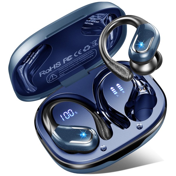 Rulefiss Wireless Earbuds, 75H Bluetooth 5.4 Headphones Sports with ENC