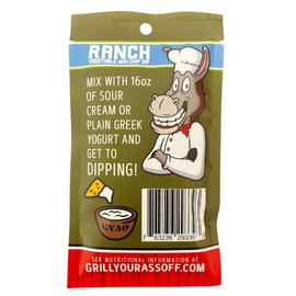 Vegetable and Chip Ranch Dip Mix by Grill Your As Off - Single Serve - All-Natural Blend for Snacking Bliss - Ideal Gift for Pit Masters - Veteran Owned Business - Made from Texas - 1 Oz
