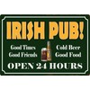 Tin Sign 20 x 30 cm Domed Irish Pub Open