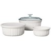 CorningWare French White 7-Pc Ceramic Bakeware Set with Lids Chip