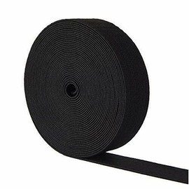 Flat Elastic Band Black & White Sewing Crafts DIY Stretch (0.5 Inch - 5 Meters, Black)