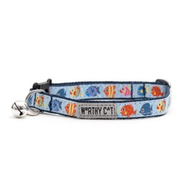 The Worthy Dog Fishy Cat Collar - Durable and Stylish Cat Accessory for Your Cat - Adjustable for a Custom Fit - One Size Fits Most - Perfect for Everyday Wear