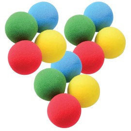 US Toys Multi-Color Carnival 2.5" Foam Balls (12 Pack) Squeeze Relaxable Stress Relief F