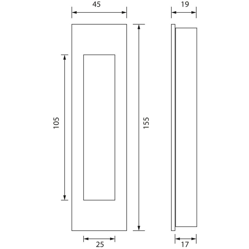 Gedotec ALEGRA Sliding Door Furniture Handle Stainless Steel Inlet Shell