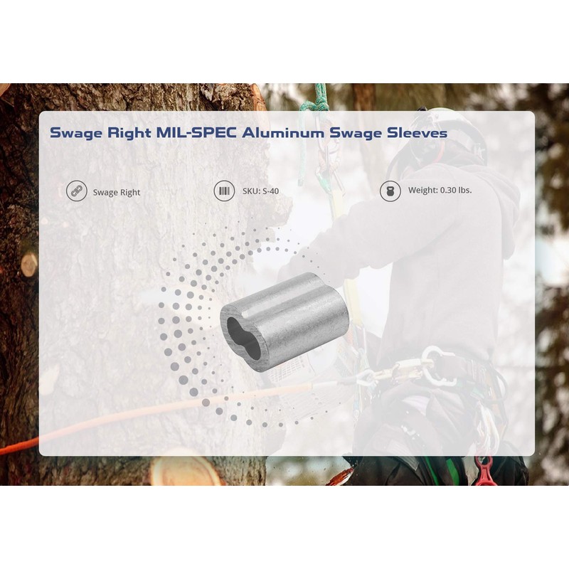 Swage Right MIL-SPEC Aluminum Swage Sleeves Clip & Ferrules (7/32