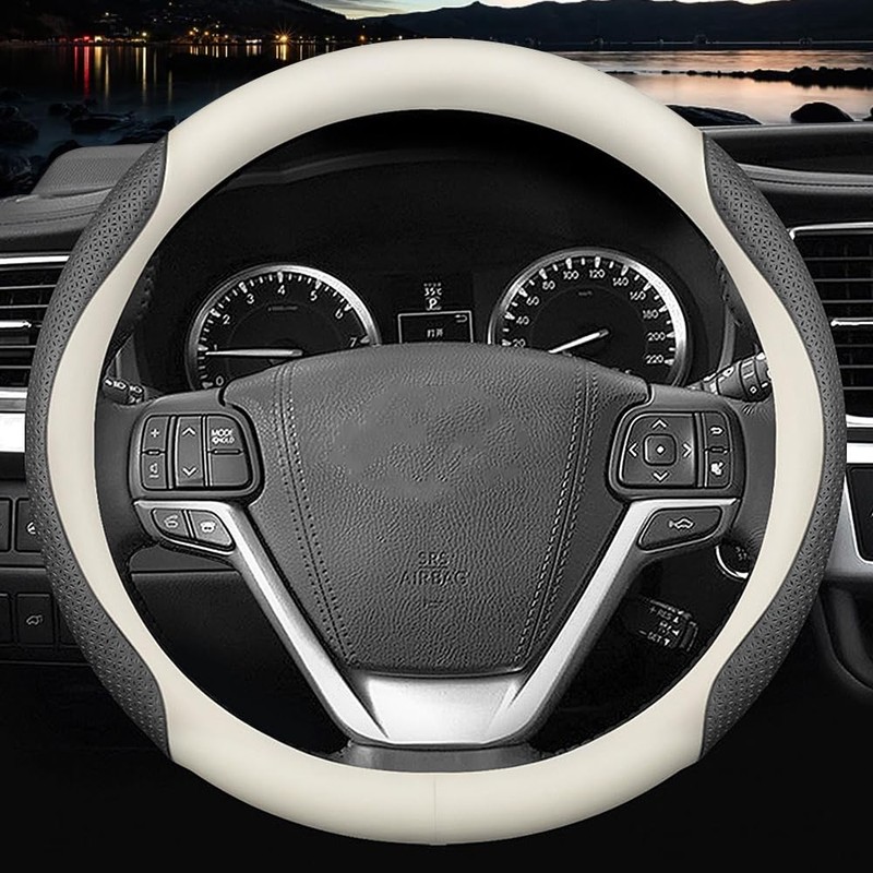 HAOTULE Nappa Leather Slim Stylish Steering Wheel Cover,for Toyota Steering