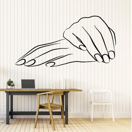 18 x 35 in Nail Salon Wall Decal Vinyl Sticker - Nail Polish Manicure Pedicure Shop Beauty Salon Interior Decor - Inspirational Nail Quote Logo for Wall Window Door - Room Decoration Art BSD2148