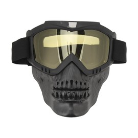 Skull Motorcycle Helmet Goggles Dirt Bike Motorcycle Goggles for Motocross ATVOffroad Riding Racing Men Women Yellow