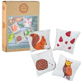 Corinne Lapierre Linen Lavender Bags Embroidery Kit - Woodland