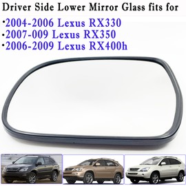 Rx330 Driver Side Mirror Compatible with 2004-2006 Lexus RX330, 2007-2009 Lexus RX350, 2006-2009 Lexus RX400h Heated Left Side Mirror Glass with Rear Holder