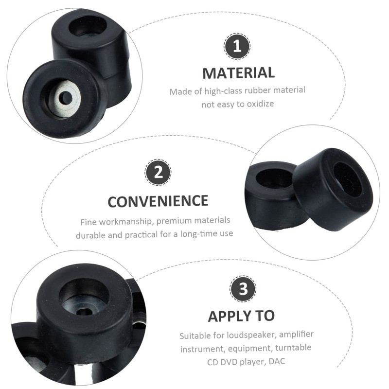SHINEOFI 8Pcs Speaker Spike Mat Rubber Amplifier Feet for Isolation