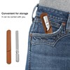 Stainless Steel Nail Files, Double-Sided Nail Files with PU Leather