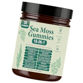 Sea Moss Gummies 16-in-1, Organic Irish Sea Moss Supplement for Immune Support, Digestion, Energy - Vegan, Non-GMO