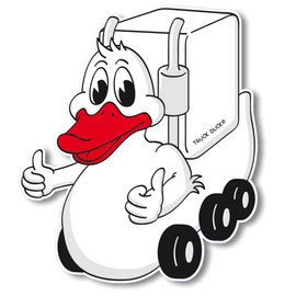 TRUCK DUCK® Figur Aufkleber Sticker Deko Logo Zeichen für Auto LKW Fahrer Trucker Größe S 68x59mm