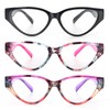 MMOWW 3 Pack Fashion Cateye Reading Glasses for Women Stylish