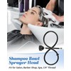 Salon Shampoo Bowl Sprayer Head with Black Rubber Hose, Salon