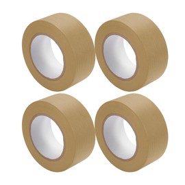 Partuto 4 Pcs 2 Inches x 60.1 Yards Universal Painters Tape - DIY Car Auto Paint for Masking Tape No Residue - Crepe Paper Brown