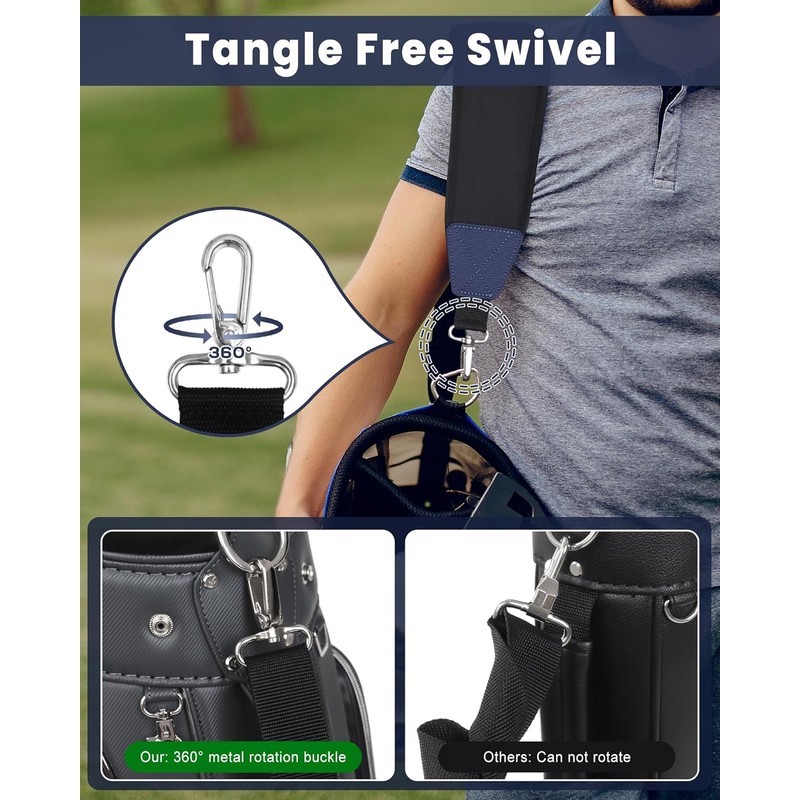 BIG TEETH Golf Bag Strap Single Padded Shoulder Strap Adjustable