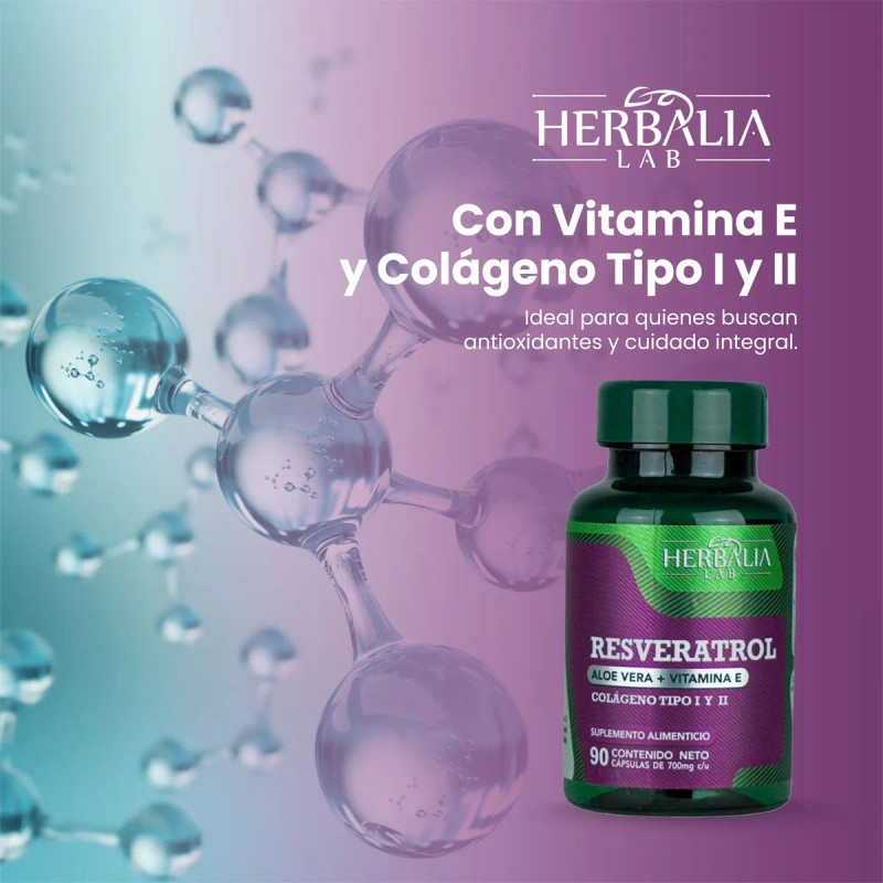 Resveratrol con Aloe Vera Colgeno Tipo I y II Vitamina
