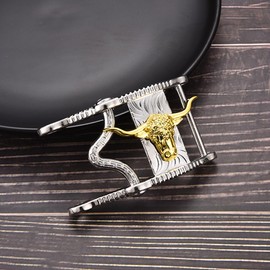 MASOP Western Belt Buckle for Men Novel Hollow Bull Belt Buckles Vintage Cowboy Rodeo Belts Buckle American Tiny Belt Buckle
