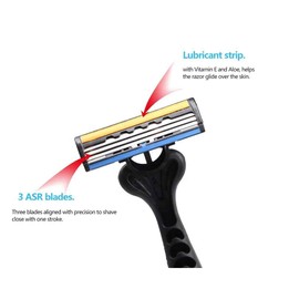 Flash 3 Ultimate Shave Triple Blade Razor Disposable Razors for Men - 3 Stainless Steel Teflon Coated Blades - Pivoting Head - Vitamin E & Aloe Lubricating Strip Pack of 10