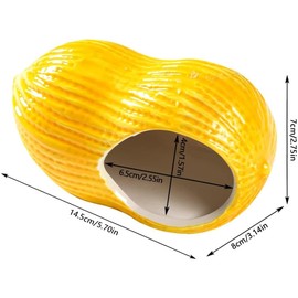 Esshogo Pet Ceramic Nest, Hamster House Made of Ceramic, Small Animal Hideout Hamster House Hamster, Nest Small Animals Cave Cage for Hedgehog Rat Chinchilla Guinea Pig Small Pets, Peanuts