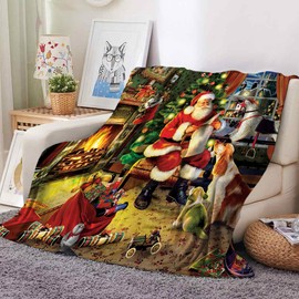 UGZDEA Christmas Blanket 130x150cm, Christmas Sofa Blanket, Soft Warm Winter Fleece Christmas Blanket for Adults and Kids (B, 130x150cm)