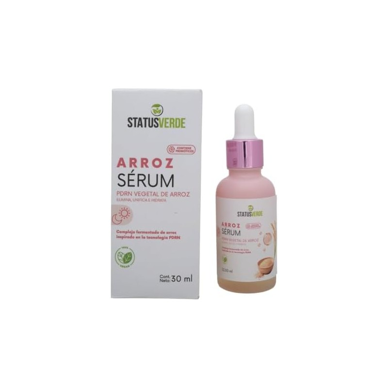 Sérum de Arroz con Probióticos, PDRN Vegetal, Ilumina, Unifica e