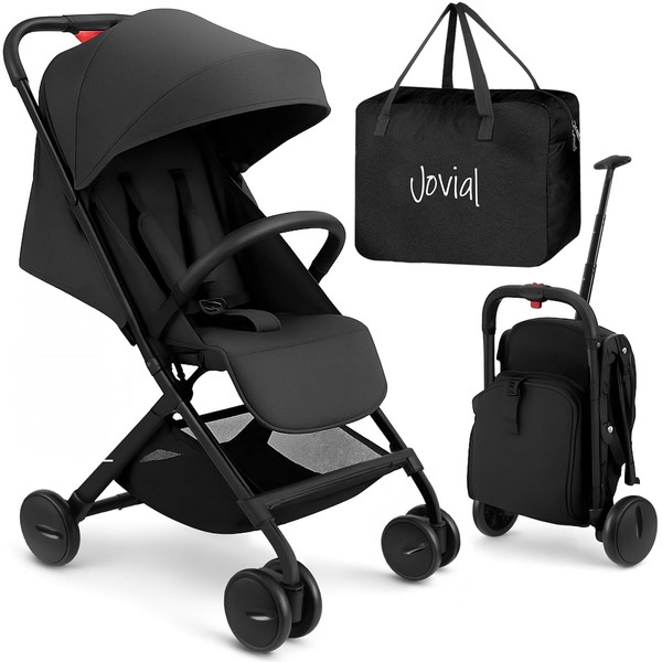 Jovial Lightweight Baby Stroller, Folding Travel Stroller with Reclining Seat,